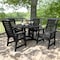 Highwood Usa Weatherly 5pc Round Outdoor Patio Furniture Dining Set AD-DNW48-BKE - alternate 3